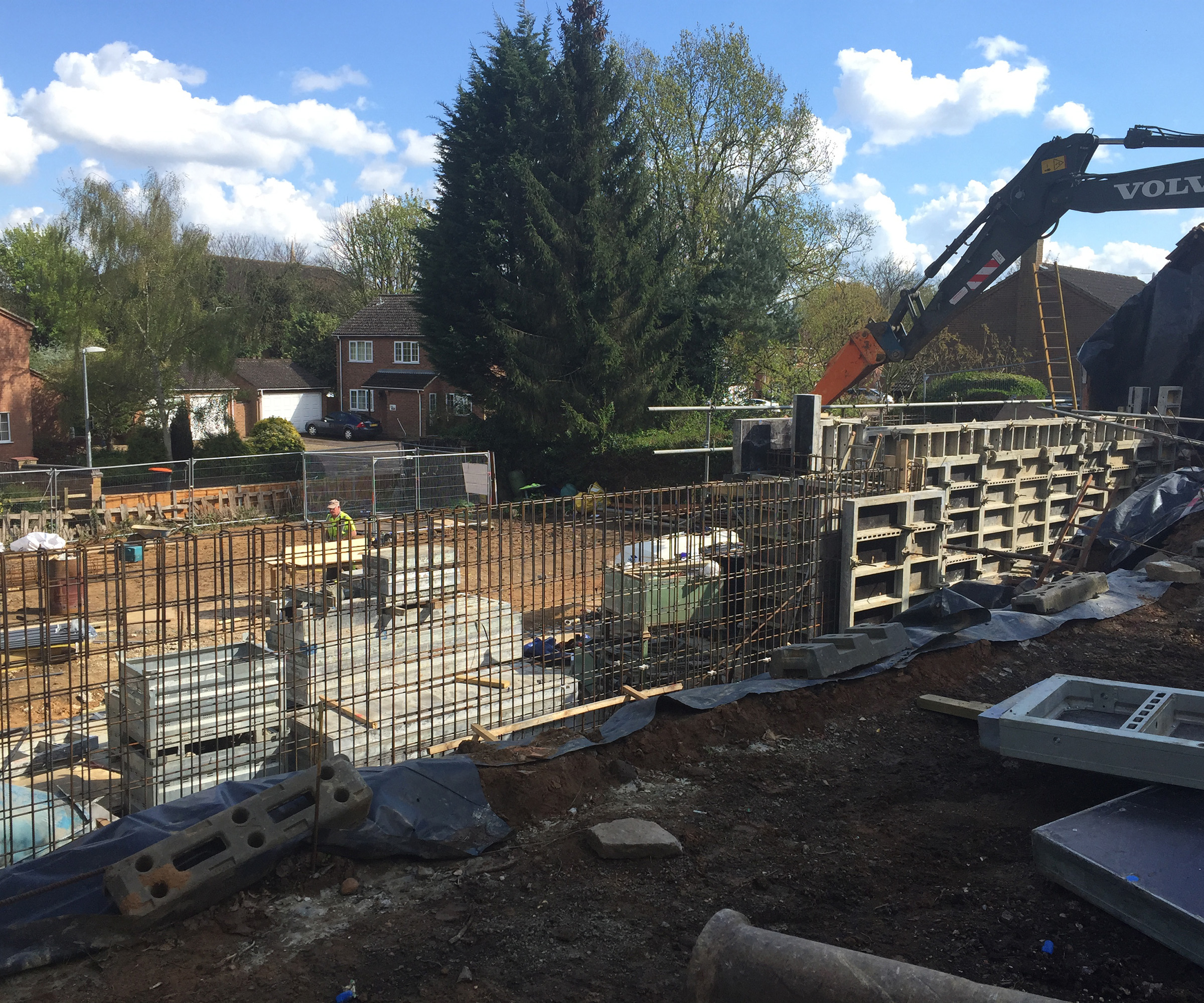 Progress shots of a demolished bungalow to make way for a foundations being laid for a self-build home