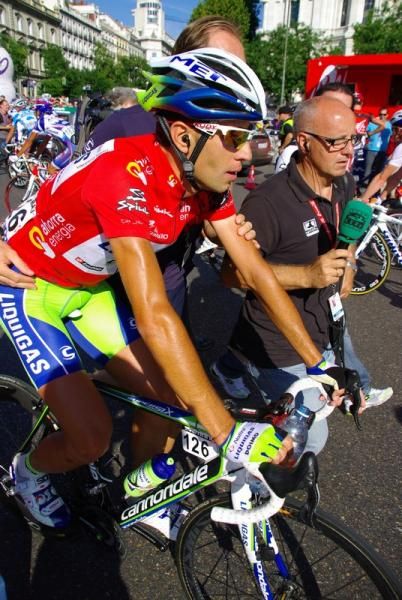 Nibali crosses the line