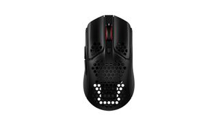 HyperX Pulsefire Haste Wireless review: black gaming mouse on a white background