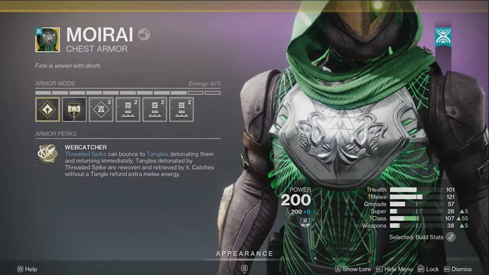 Destiny 2 Edge of Fate Exotic moirai hunter chest armor