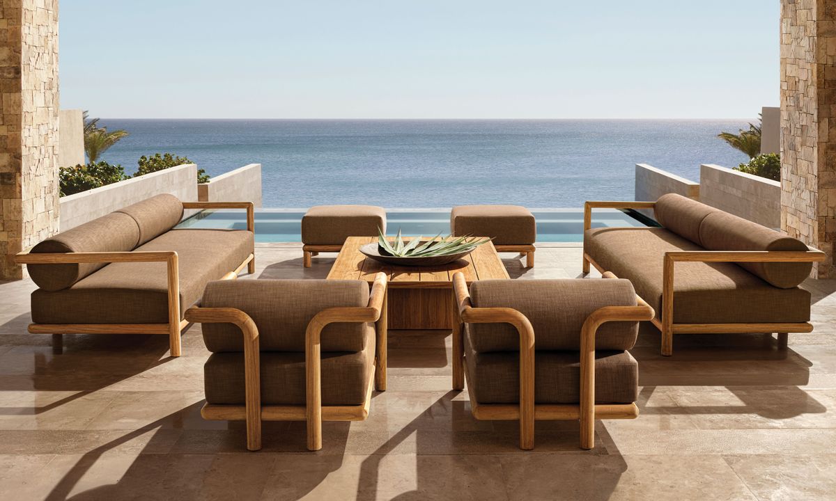 RH outdoor furniture nods to mid-century simplicity