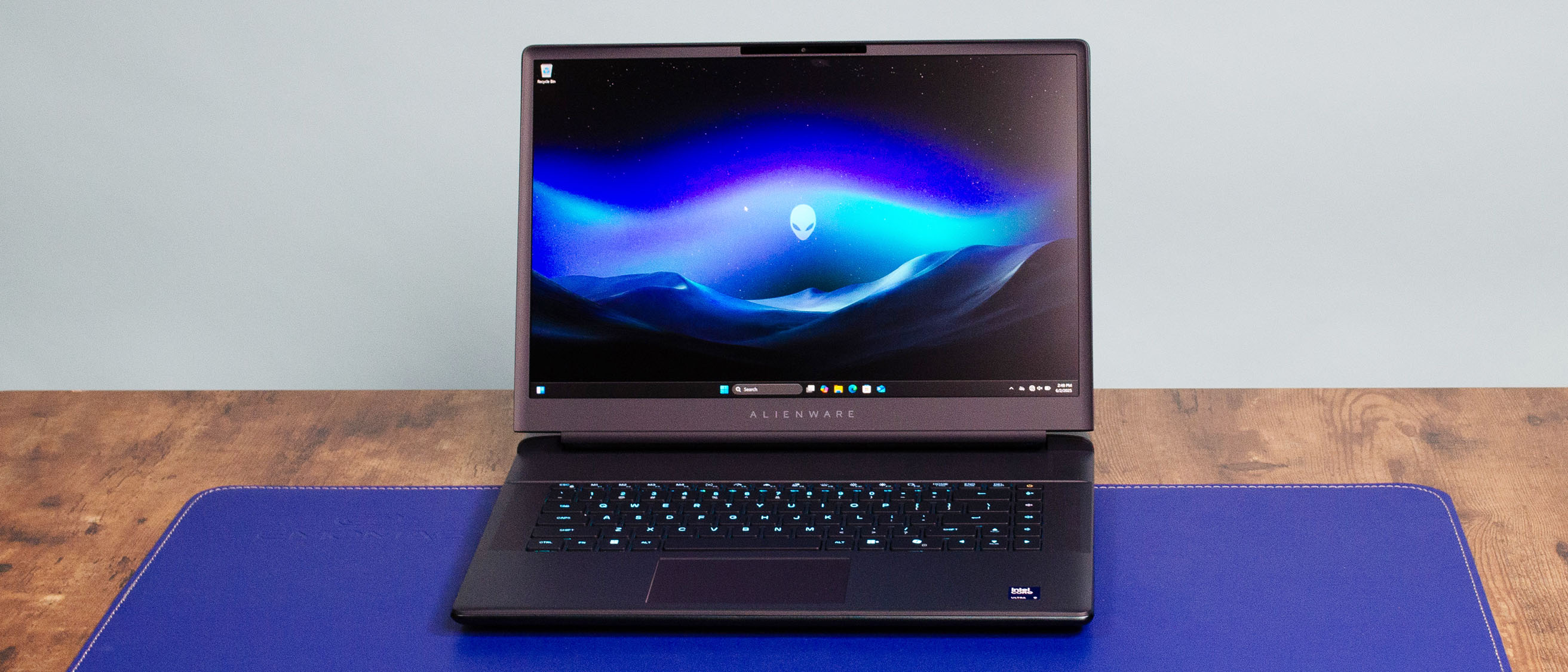 An Alienware 16 Area-51 laptop on a desk