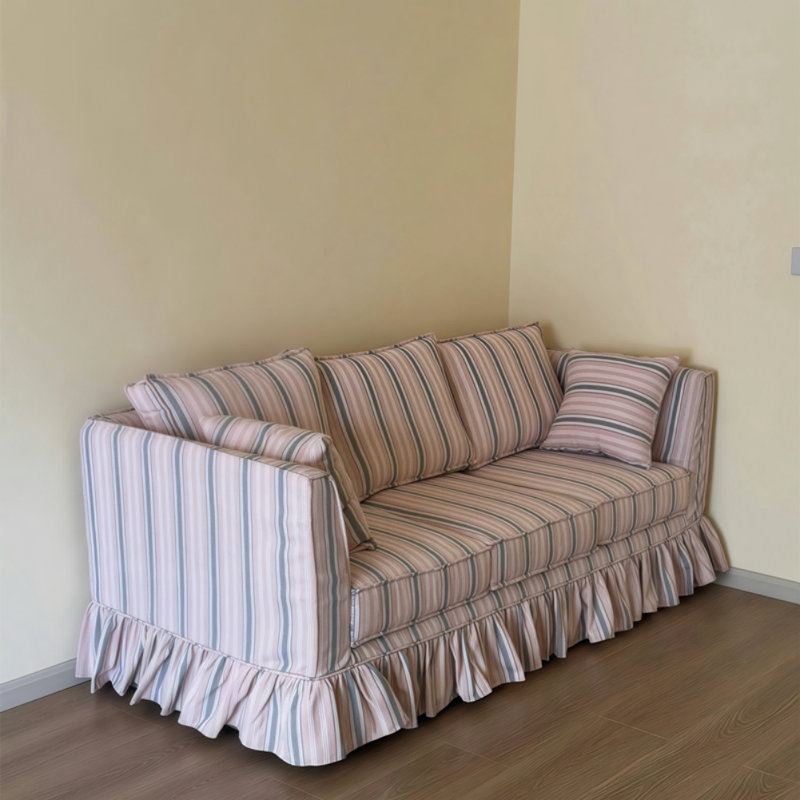 Rosalind Wheeler French Retro Pink Fabric Sofa | Wayfair