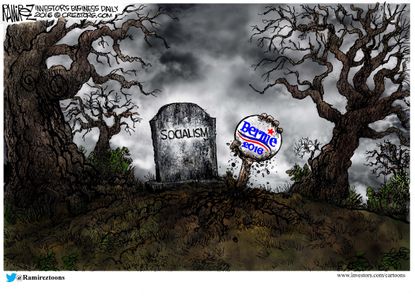 Political Cartoon U.S. Bernie Socialism