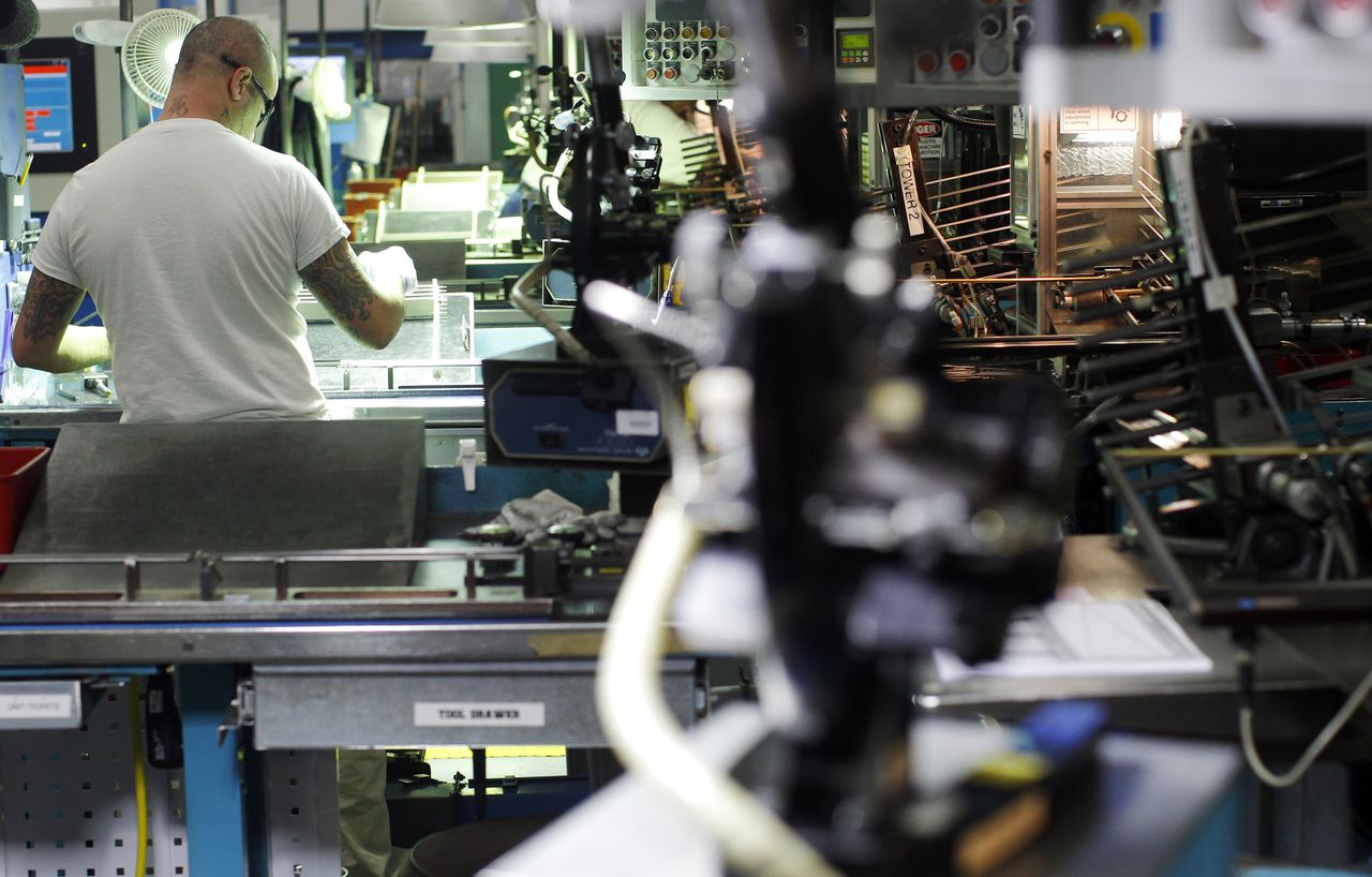 A factory worker in Boston. 