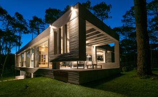 house exterior with house lighting