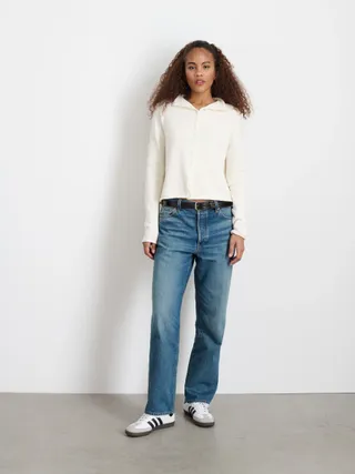 Alex Mill, Taylor Rollneck Cardigan in Cotton Cashmere