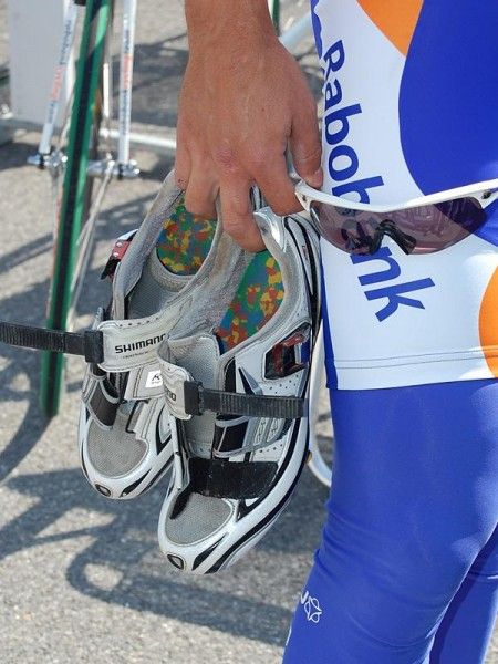 Rabobank rider Juan Antonio Flecha uses custom insoles inside his Shimano shoes.