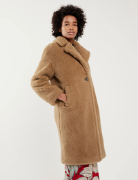 Jaeger Wool Blend Teddy Single Breasted Coat: £450