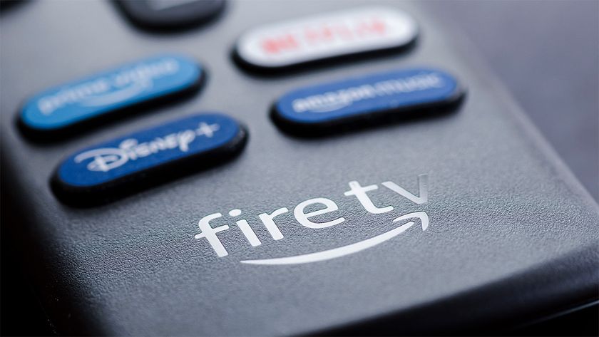 Close up image of an Amazon Fire Stick remote
