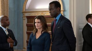 Keri Russell as Kate Wyler, Ato Essandoh as Stuart Heyford in episode 103 of The Diplomat