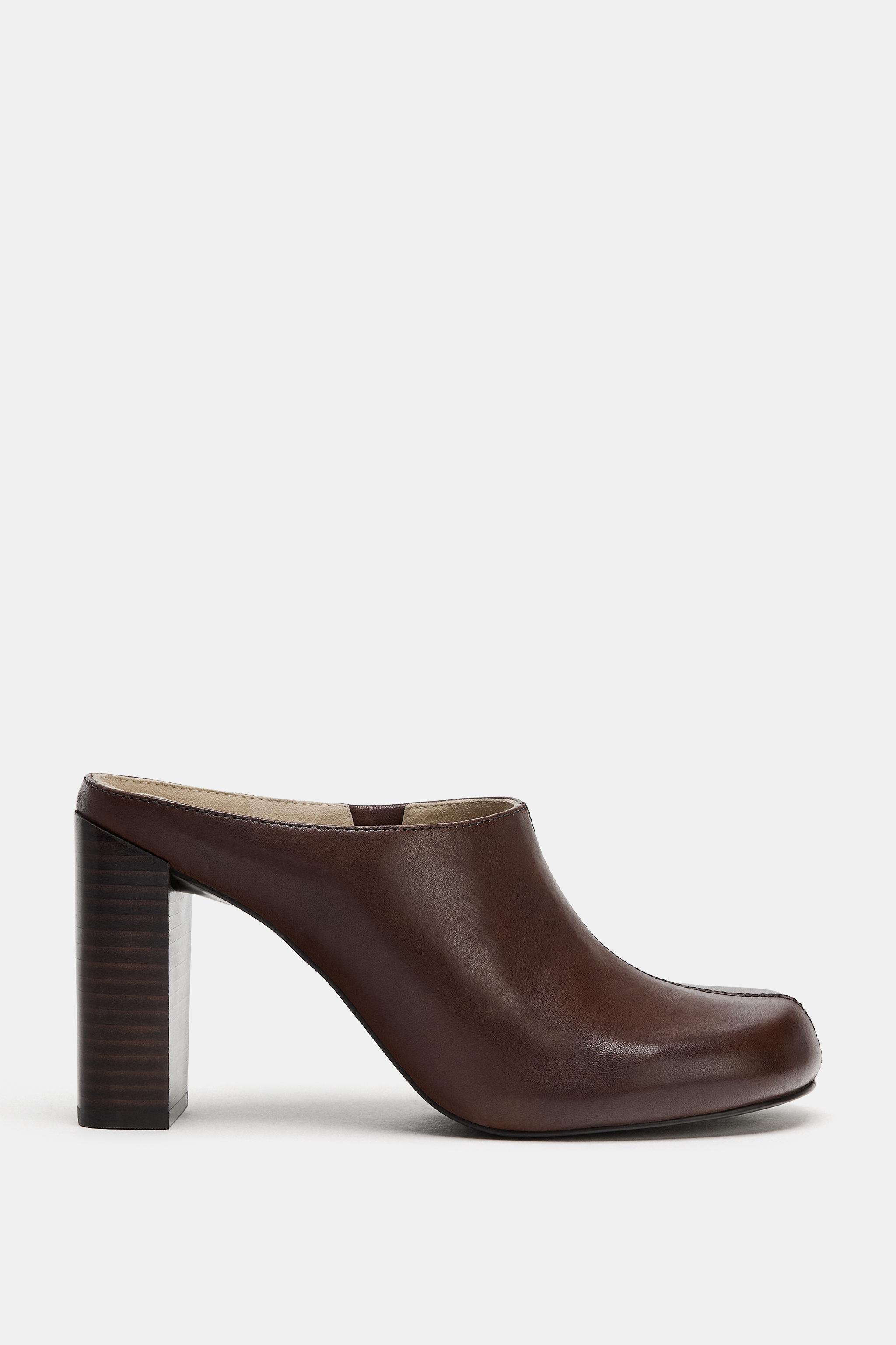 Leather Block Heel Mules Limited Edition