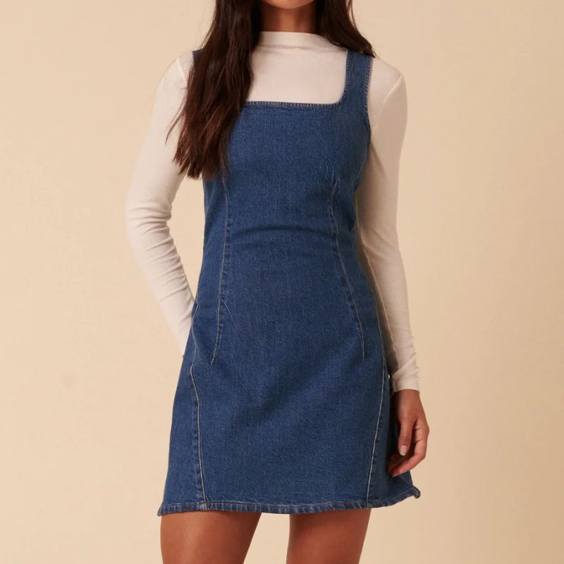 denim mini dress