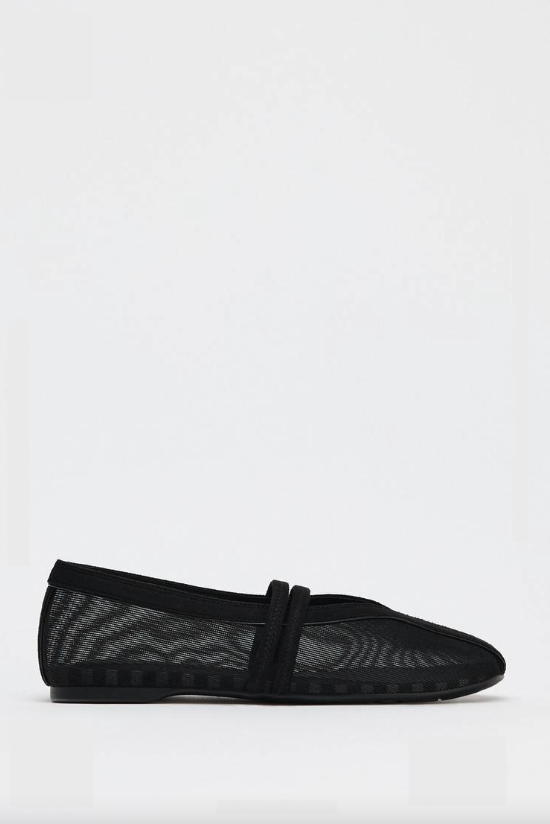 ZARA, Double Strap Mesh Ballet Flats