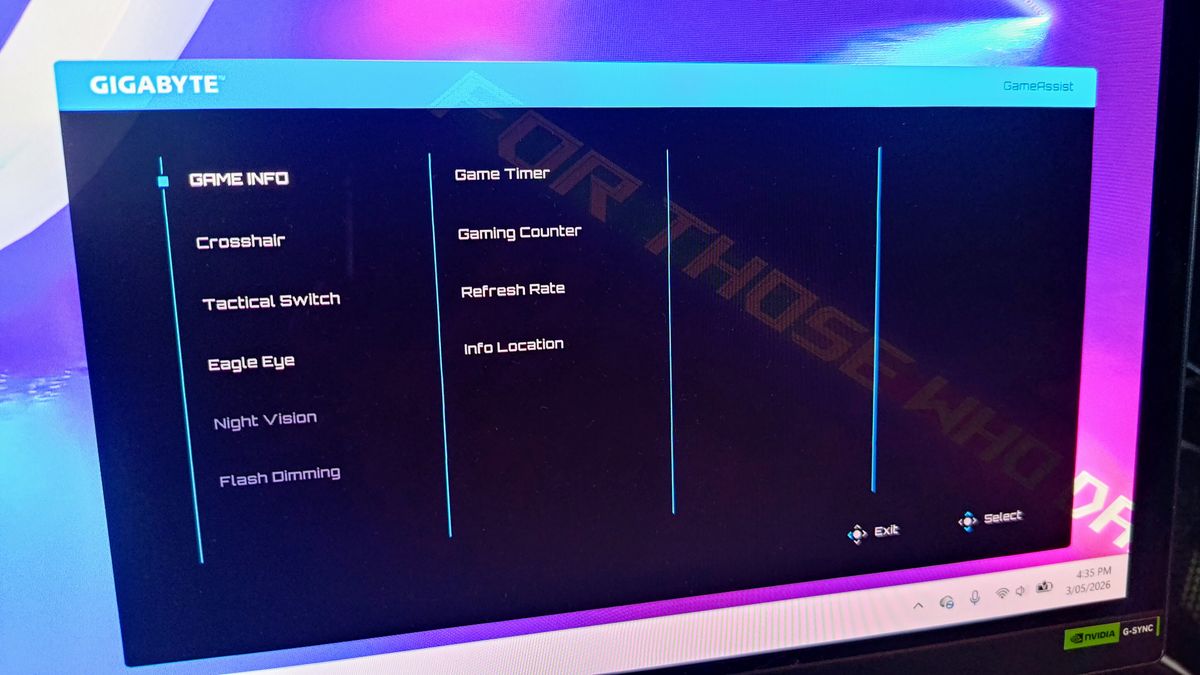 Gigabyte MO27U2 Gaming Monitor control software