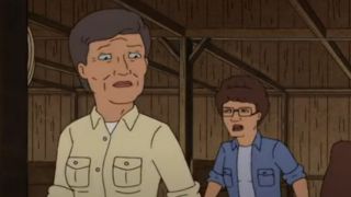 Peggy confronting her mom in a barn on King of the Hill