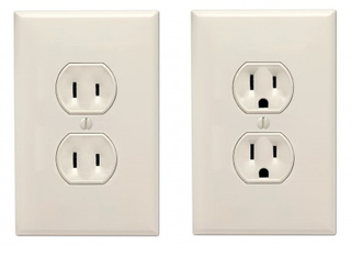 Line-Neutral Pair (left) vs. Three-Prong (right) outlet configurations