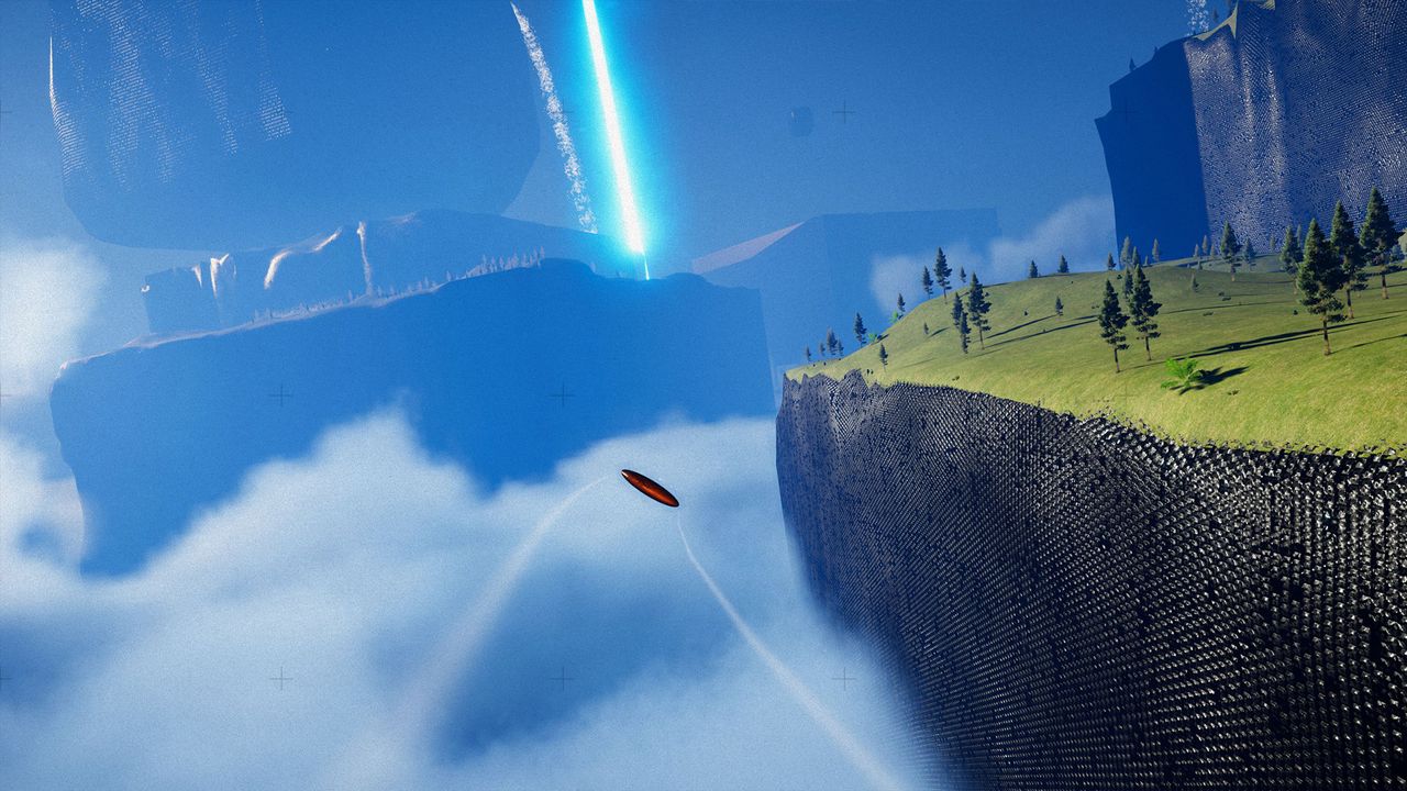 Exo One spacecraft flying around alien world