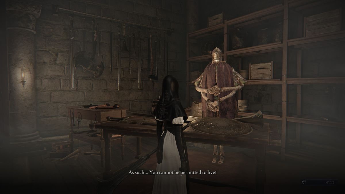 Elden Ring Nightreign Undertaker speaking to Iron Menial