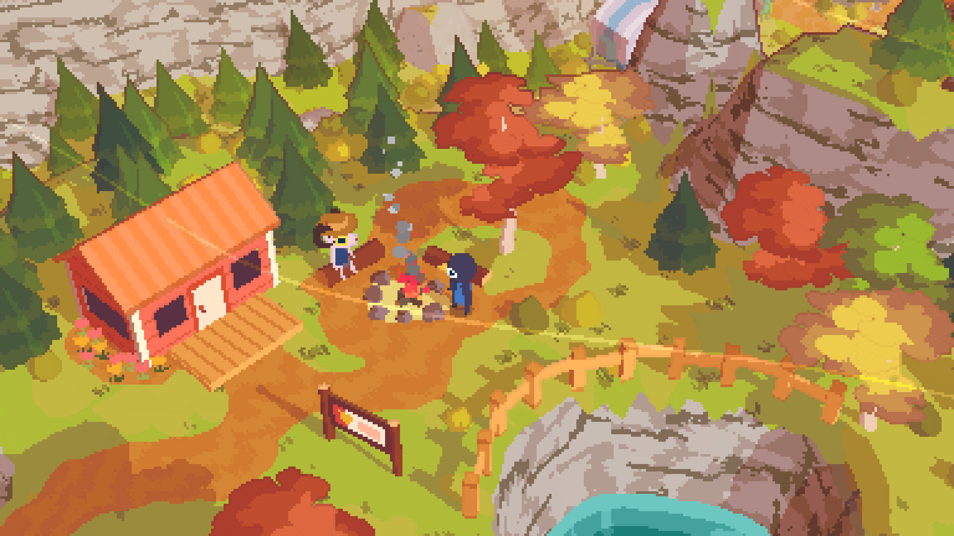 A Short Hike screenshot showing exploration on a beautiful, painterly mountain