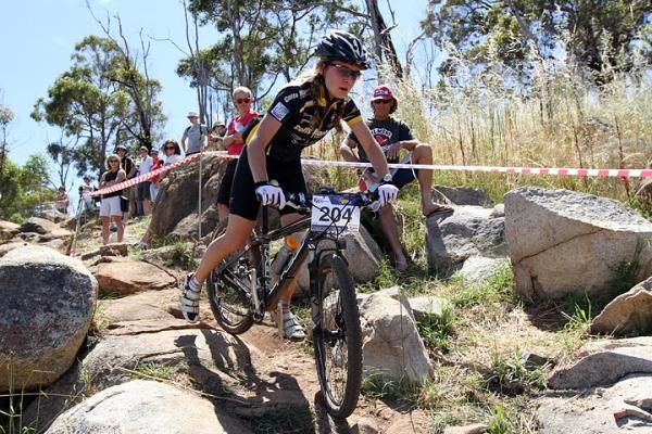 Emily Parkes in second in the U19 women's race