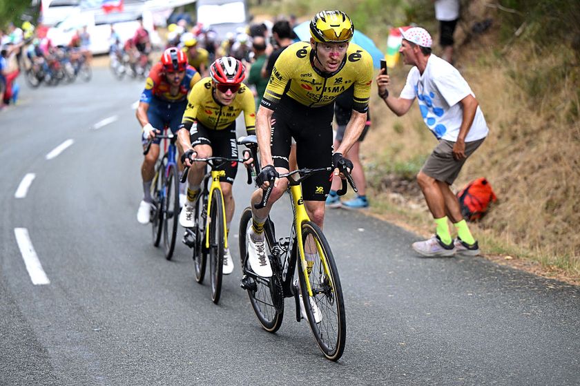 ALFARO, SPAIN - AUGUST 31: Matteo Jorgenson of The United States and Team Visma | Lease a Bike attacks during the La Vuelta - 80th Tour of Spain 2025, Stage 9 a 195.5km stage from Alfaro to Estacion de Esqui de Valdezcaray 1541m / #UCIWT / on August 31, 2025 in Alfaro, Spain. (Photo by Dario Belingheri/Getty Images)