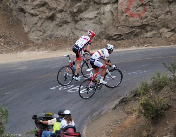 The breakaway on a climb