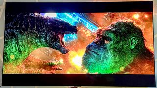Godzilla and King Kong fighting in Godzilla vs. Kong