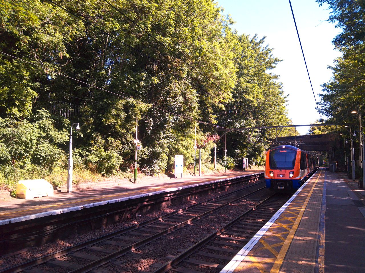 Sample image from Camp Snap CS-Pro digital compact camera showing train approaching overground station