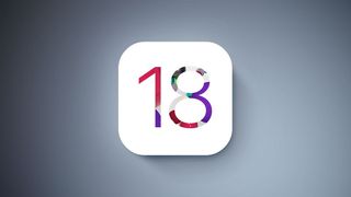 Rumoured iOS 18 logo on a grey background