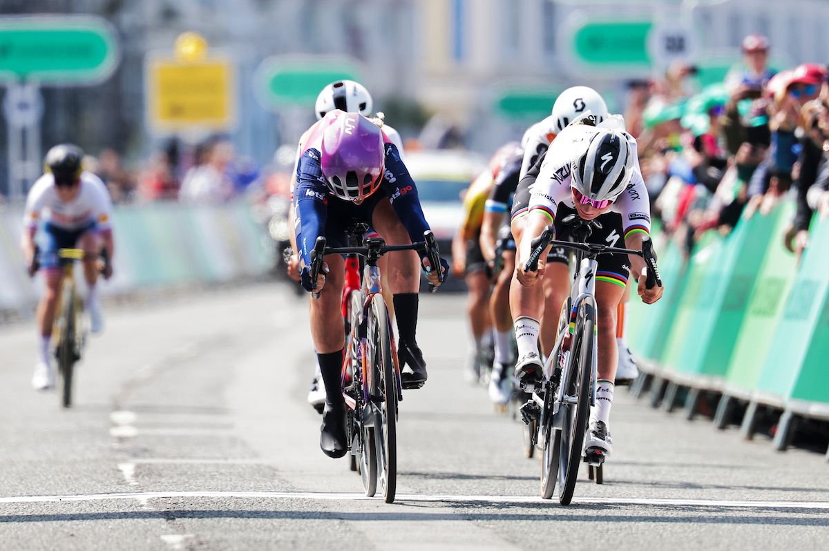 Picture by Alex Whitehead/SWpix.com - 06/06/2024 - Cycling - UCI Women's World Tour - Lloyds Bank Tour of Britain Women - Stage 1: Welshpool to Llandudno, Wales -Letizia Paternoster of Liv-AlUla-Jayco Wins Stage 1 of the 2024 Lloyds Bank Women's Tour of Britain in Llandudno