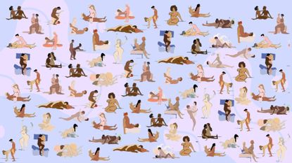 A range of illustrations of the best sex positions grouped together