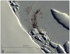 Researchers can spot penguin colonies thanks to the large poop stains they leave on the ice.