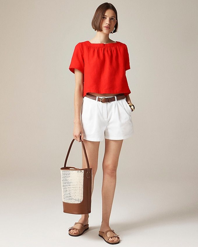 Sailor Squareneck Top in Linen