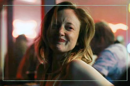a close up still of Andrea Riseborough in To Leslie