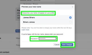 how to make yourself anonymous on Facebook - confirm name change