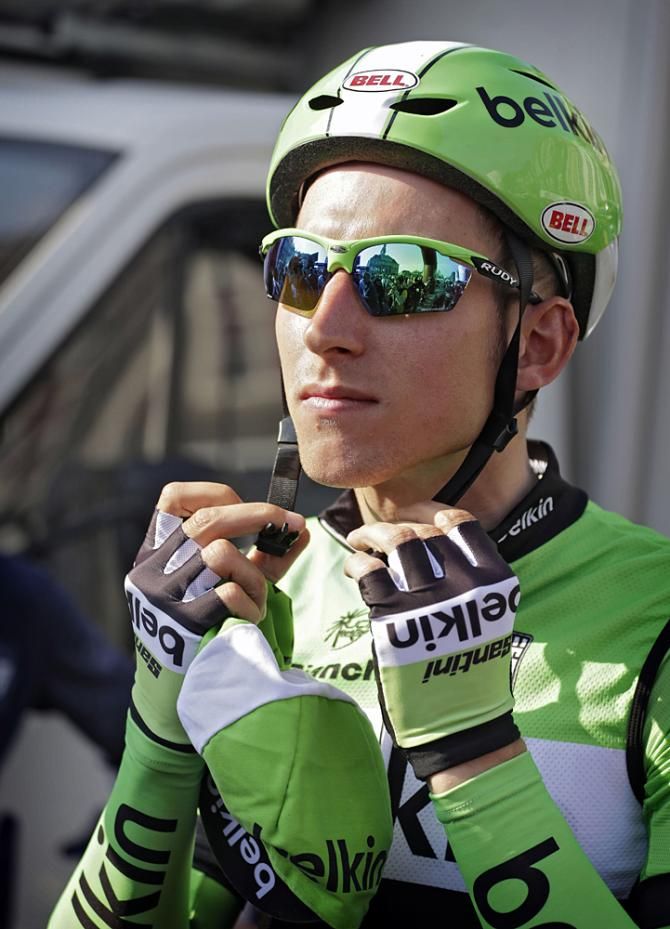 Bauke Mollema (Belkin) gets ready for the start of the 2014 Amstel Gold