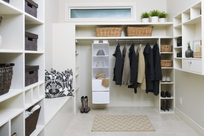 An organized walk-in closet
