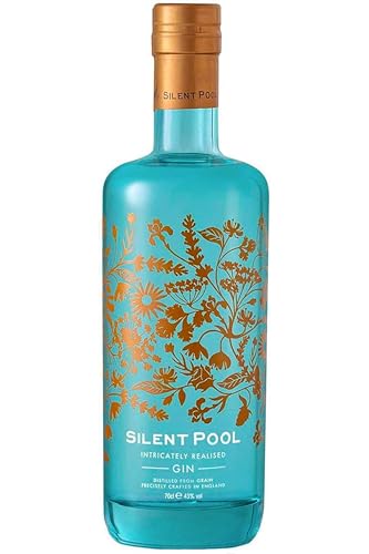 Silent Pool - Ultra Premium London Dry Gin - Award-Winning, Crafted in England - Layered, Fragrant, Balanced - 24 Botanicals, Rich Texture - to Enjoy Over Ice - Ultimate Gin Gift - 43% Abv - 70 Cl