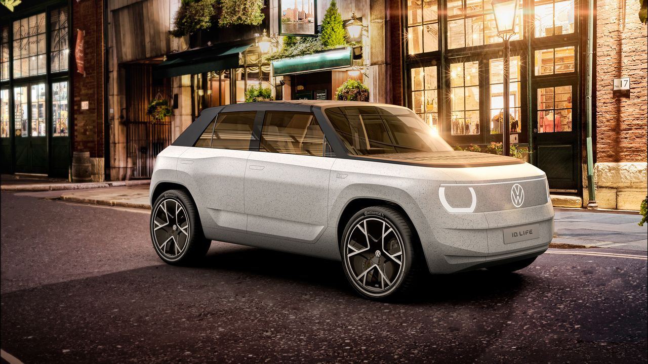 VW says the ID.LIFE concept parked in a street