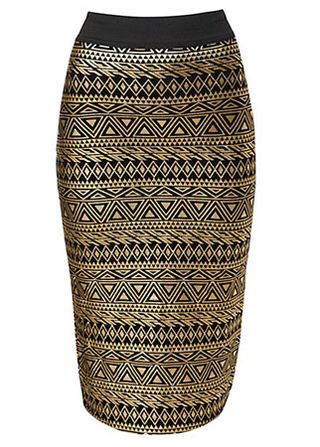 New Look Aztec print pencil skirt, £16.99