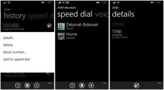 Windows Phone 8.1 Call History Pages