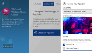 App Social Lumia 2520 Create