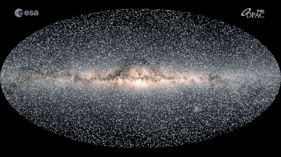 This map shows how the 40,000 stars closest to our solar system will move over the next 400,000 years.