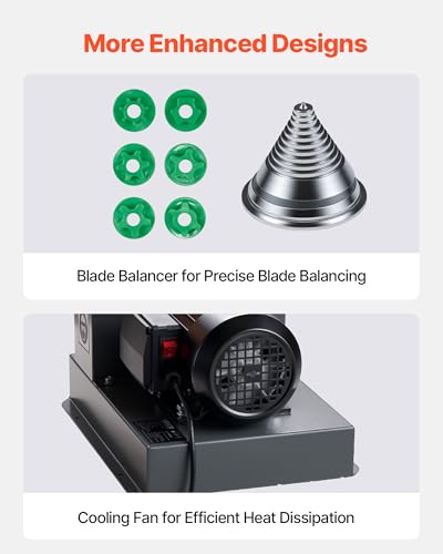 Vevor Lawn Mower Blade Sharpener, 2/3hp Lawnmower Blade Grinder With 7" Ceramic Grinding Wheel and Balancer, 30&amp;deg; or 40&amp;deg; Blade Sharpening Machine for High Lift, Low Lift, Gator &amp;amp; Flat Blades