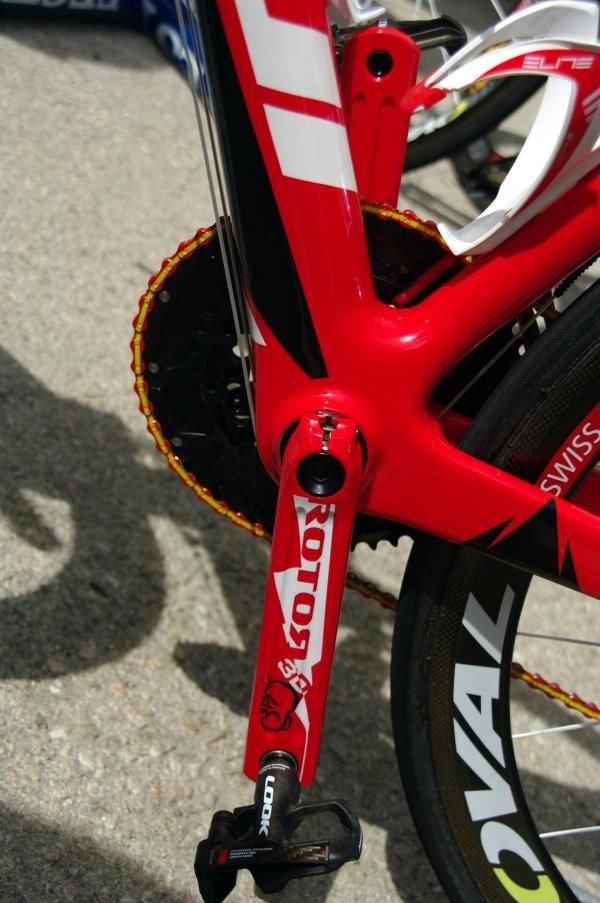 The entire bike was red from top to bottom