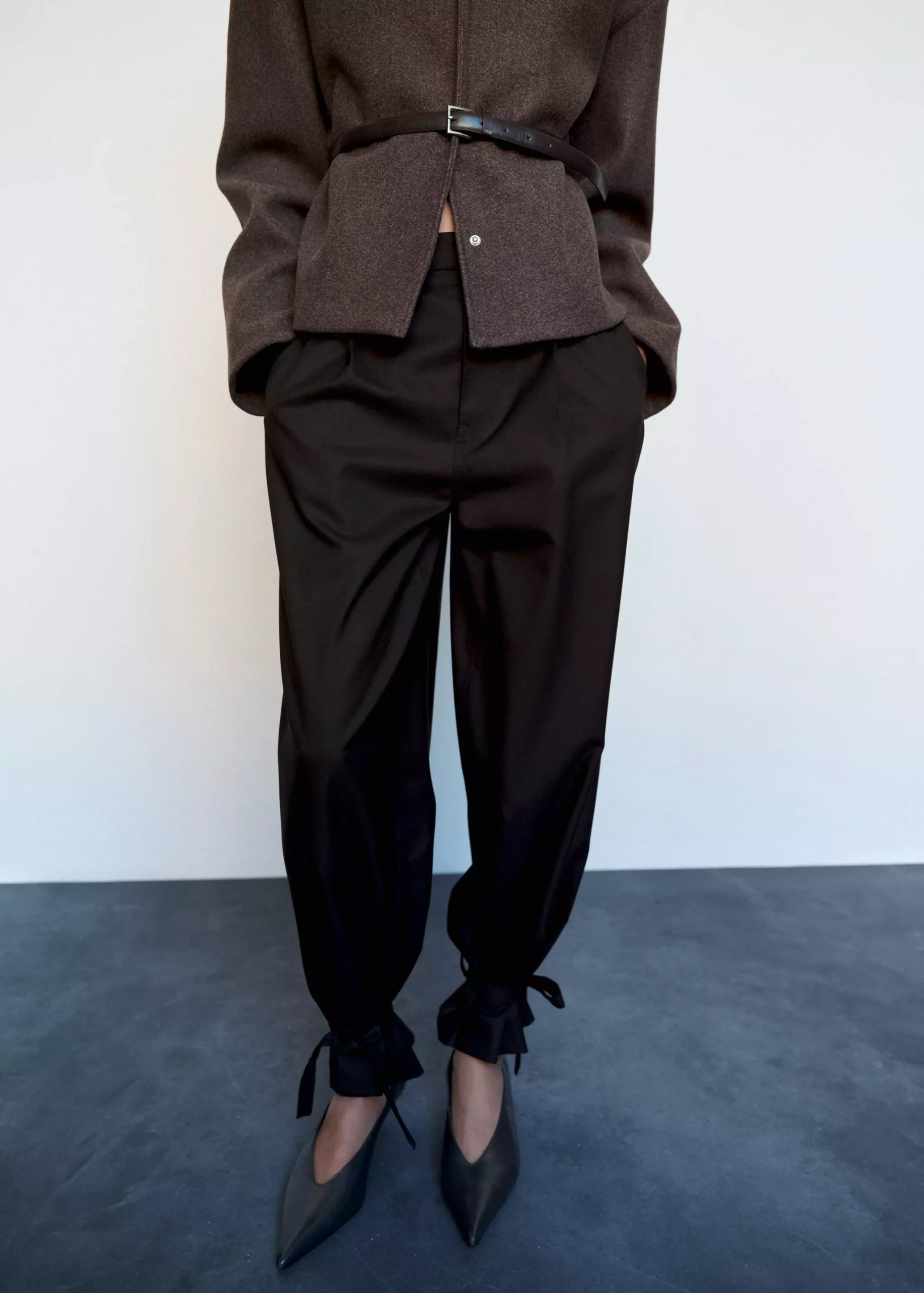 Baggy Trousers With Ties - Women | Mango Usa