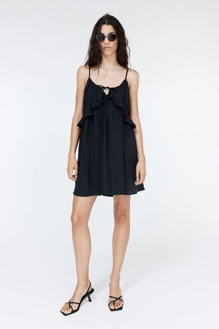 Modal-Blend Flounce-Trimmed Dress