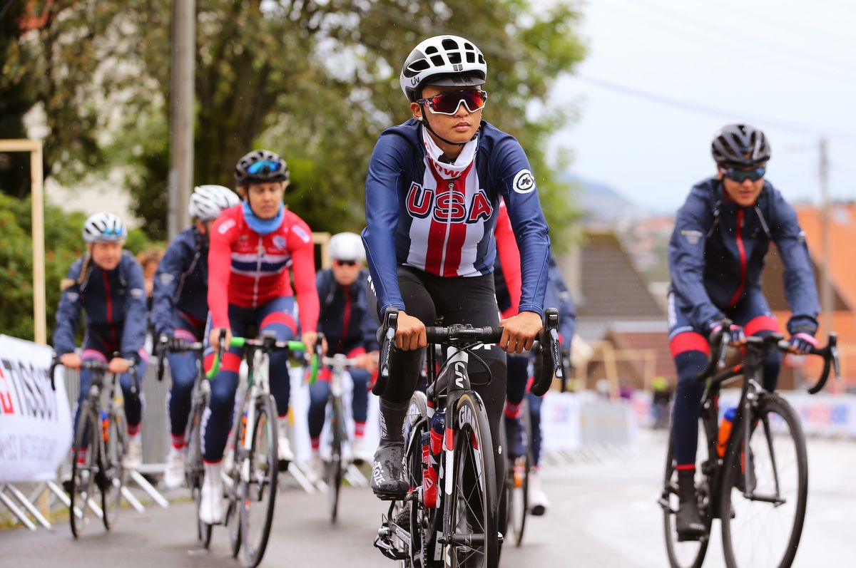 Coryn Rivera (USA) during a training ride