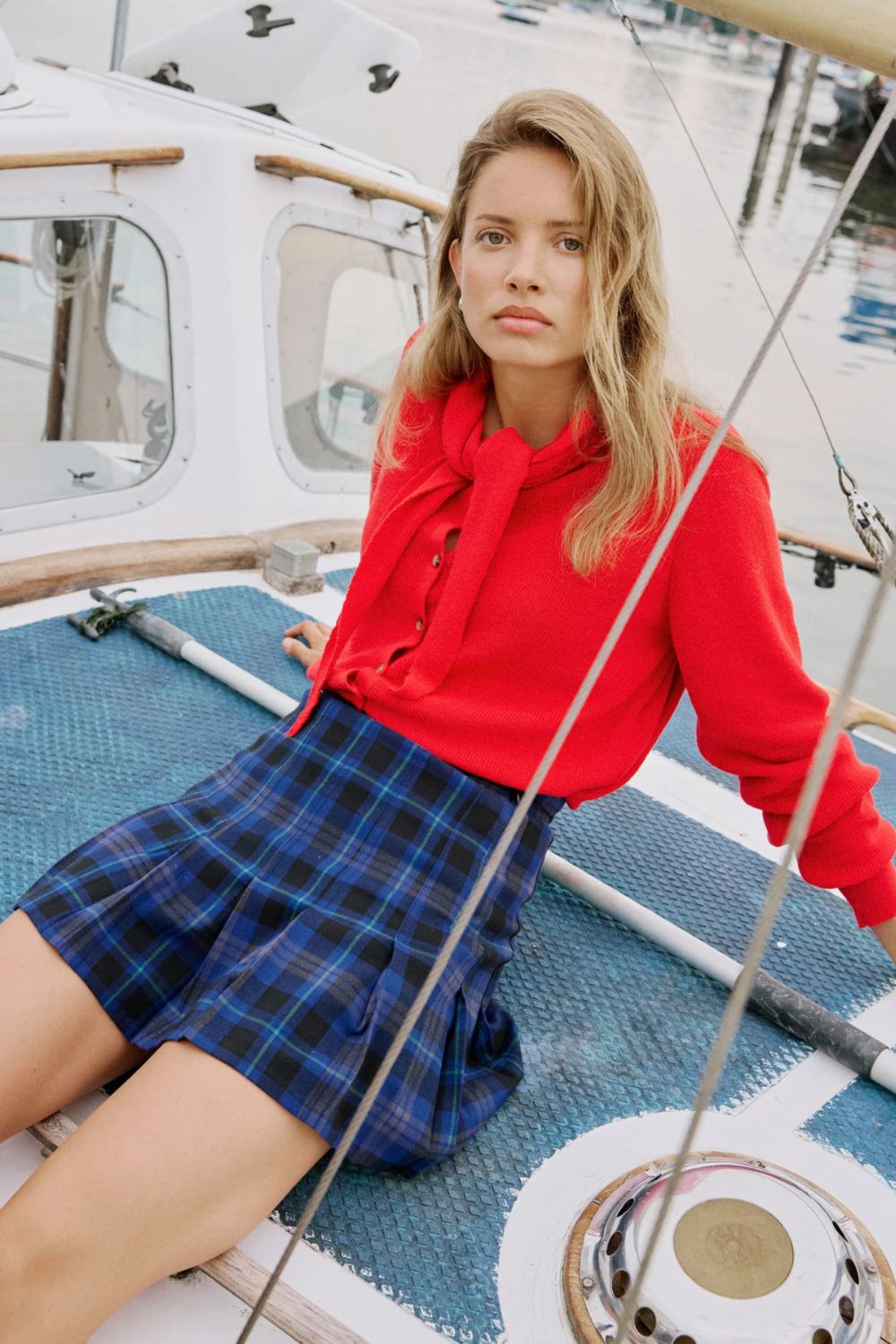 Nobody&#039;s Child Red Neck Tie Scarf Cardigan